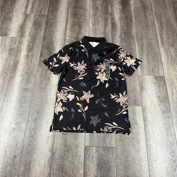 all in motion Other - All In Motion Mens Black Print Polo Top